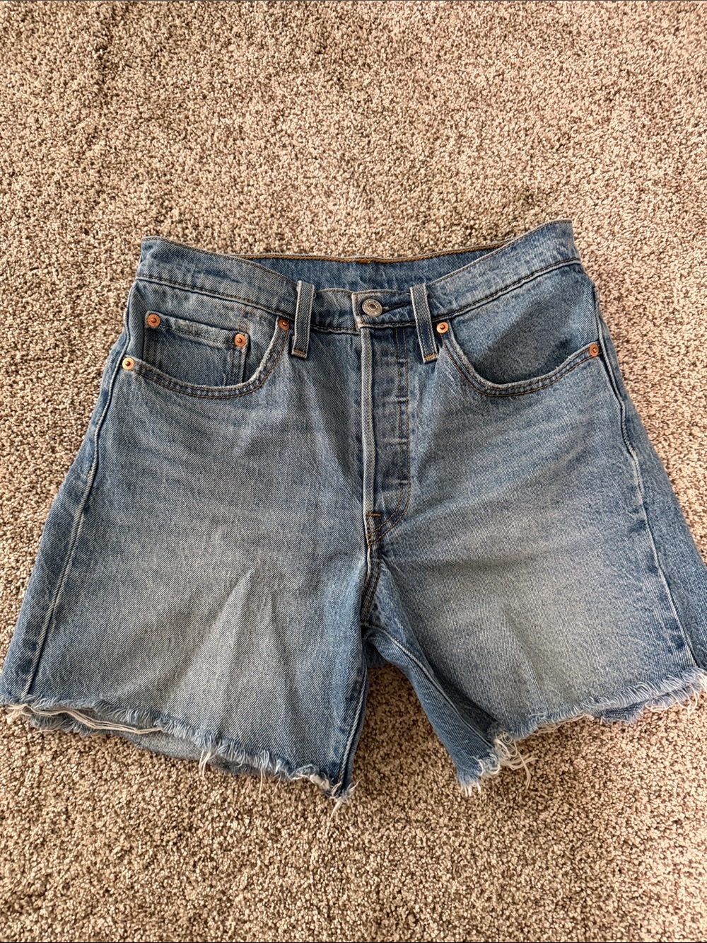Levi’s 501 High-Waist Blue Denim Cutoff Shorts